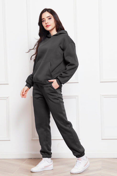 'Sarah' Long Sleeve Hoodie and Pants Set - Celes Fashion